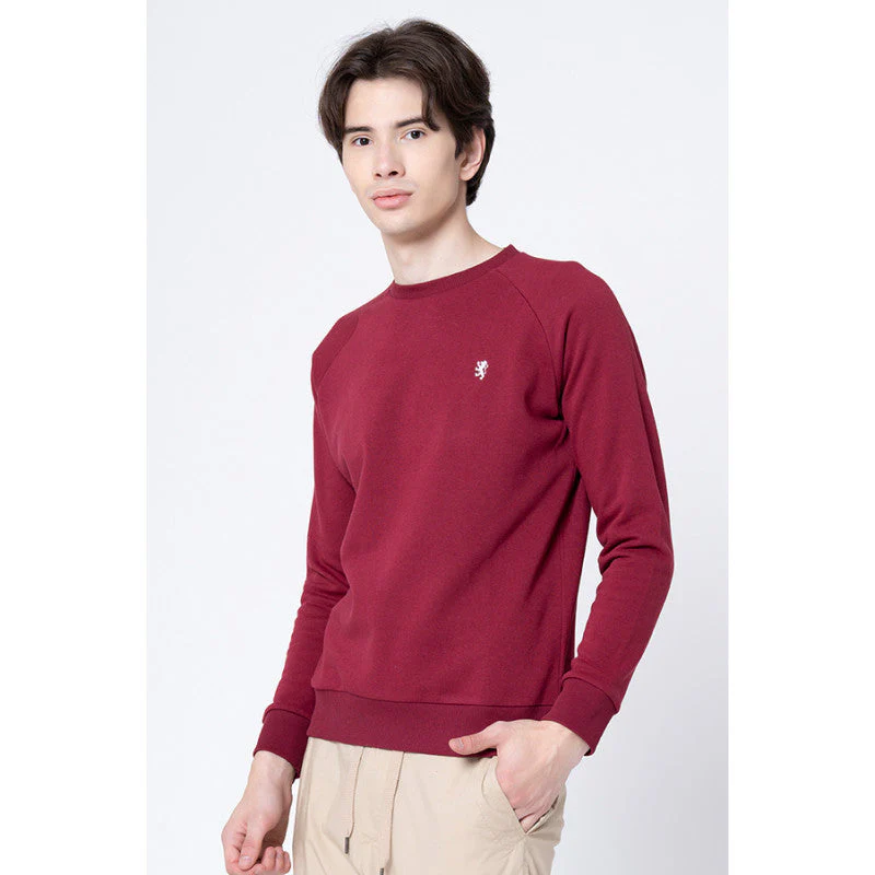 Men's Maroon Solid Sweatshirt - Image 2