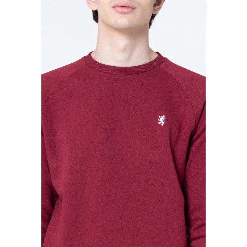 Men's Maroon Solid Sweatshirt - Image 4