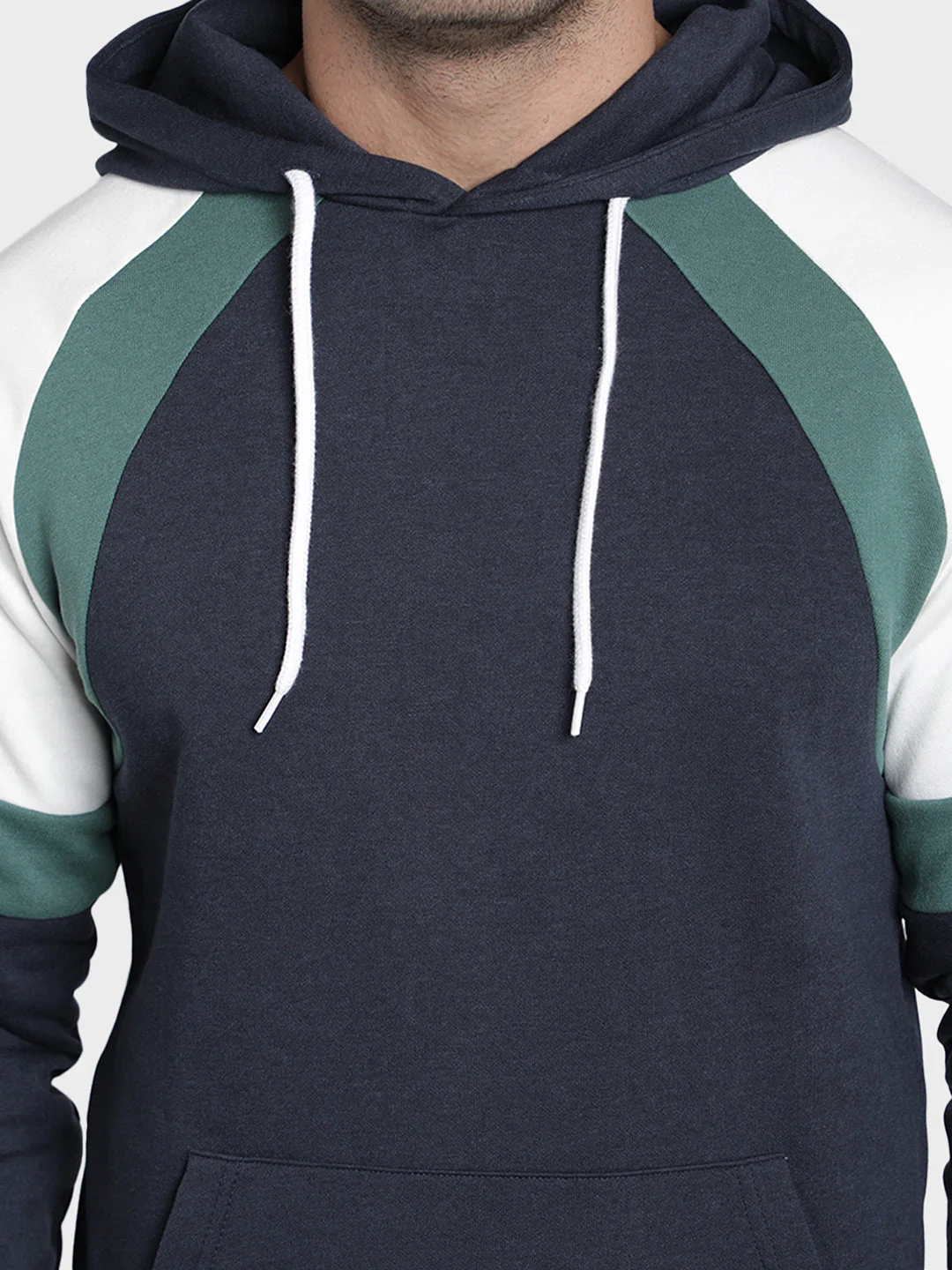 Men's Midnight Blue Color Block Cotton Polyester Sweatshirt - Image 4