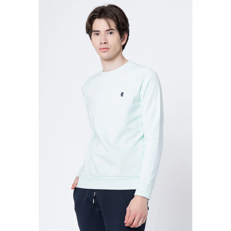 Men's Mint Blue Solid Sweatshirt - Image 2