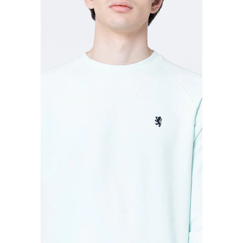 Men's Mint Blue Solid Sweatshirt - Image 4