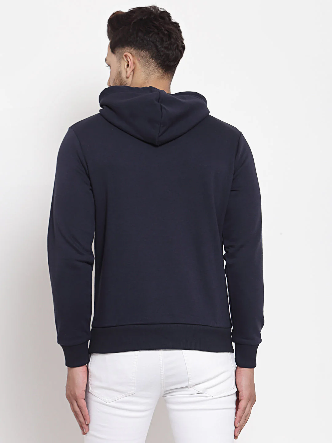 Men's Navy Graphic Print Hoodie - Image 3