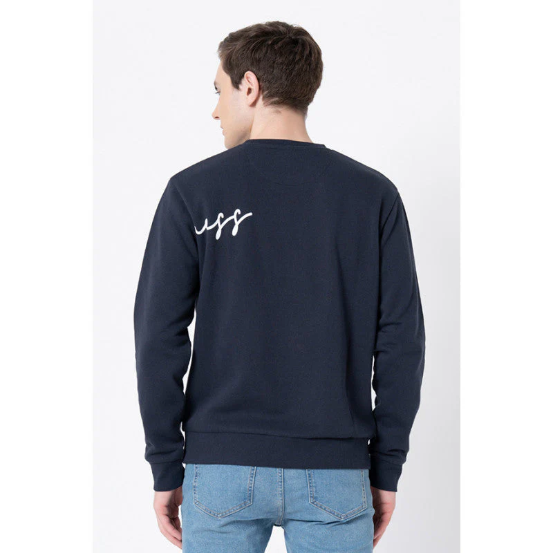 Men's Navy Graphic Print Sweatshirt - Image 3
