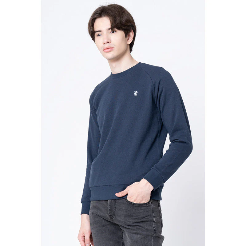 Men's Navy Solid Sweatshirt - Image 2