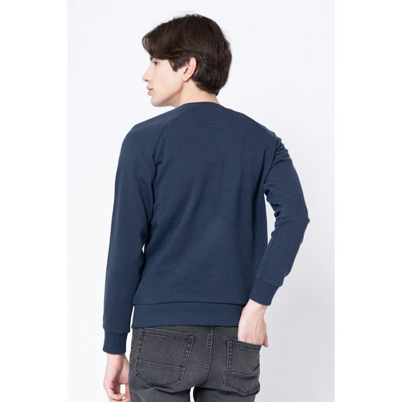 Men's Navy Solid Sweatshirt - Image 3