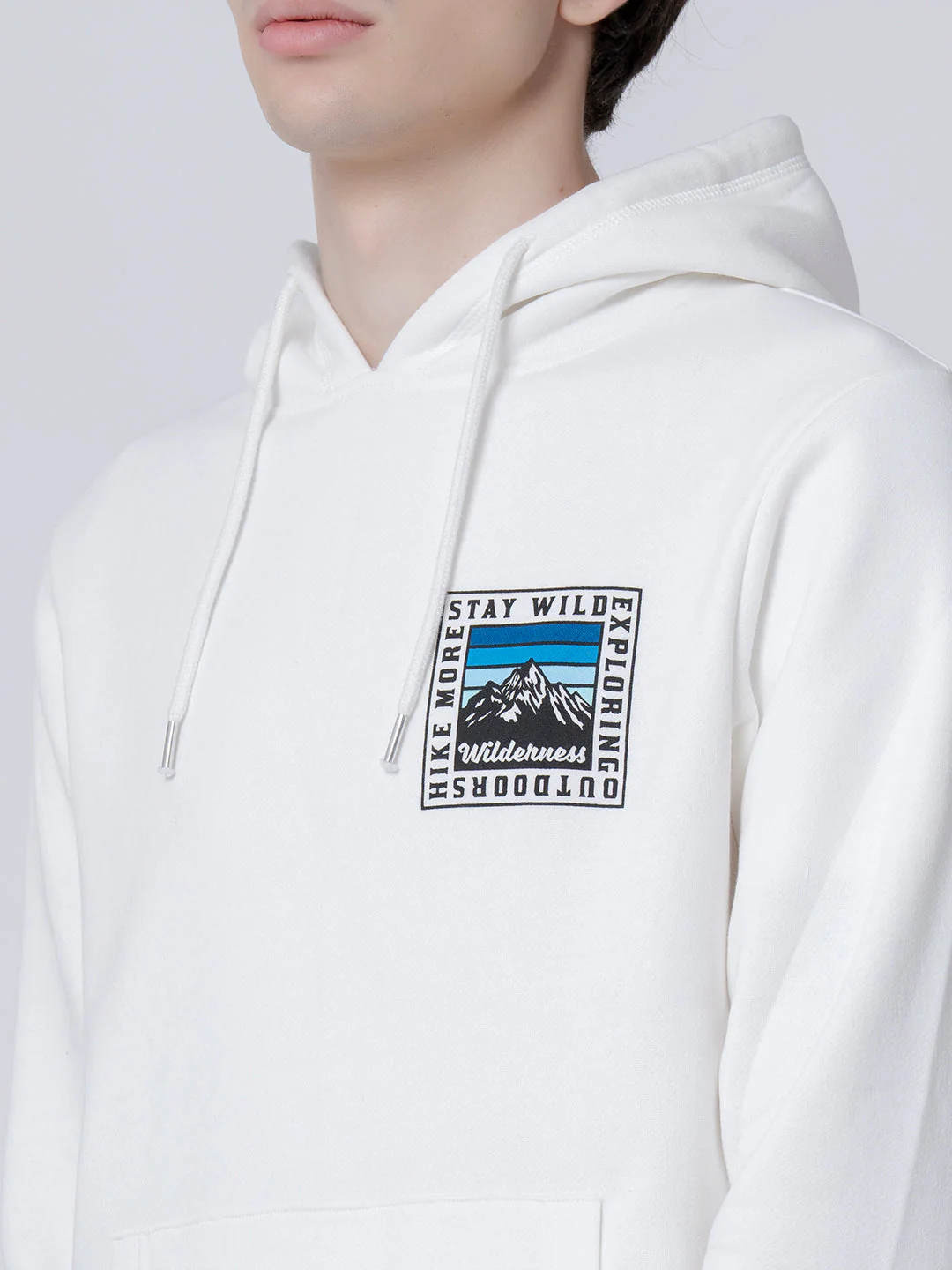 Men's Off White Graphic Print Hoodie - Image 4