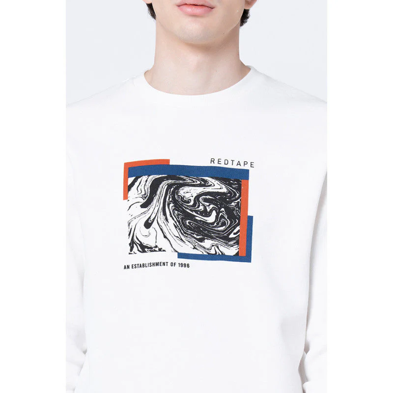 Men's Off White Graphic Print Sweatshirt - Image 4