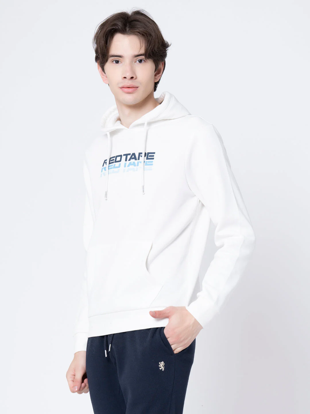 Men's Off White Hooded Sweatshirt - Image 2