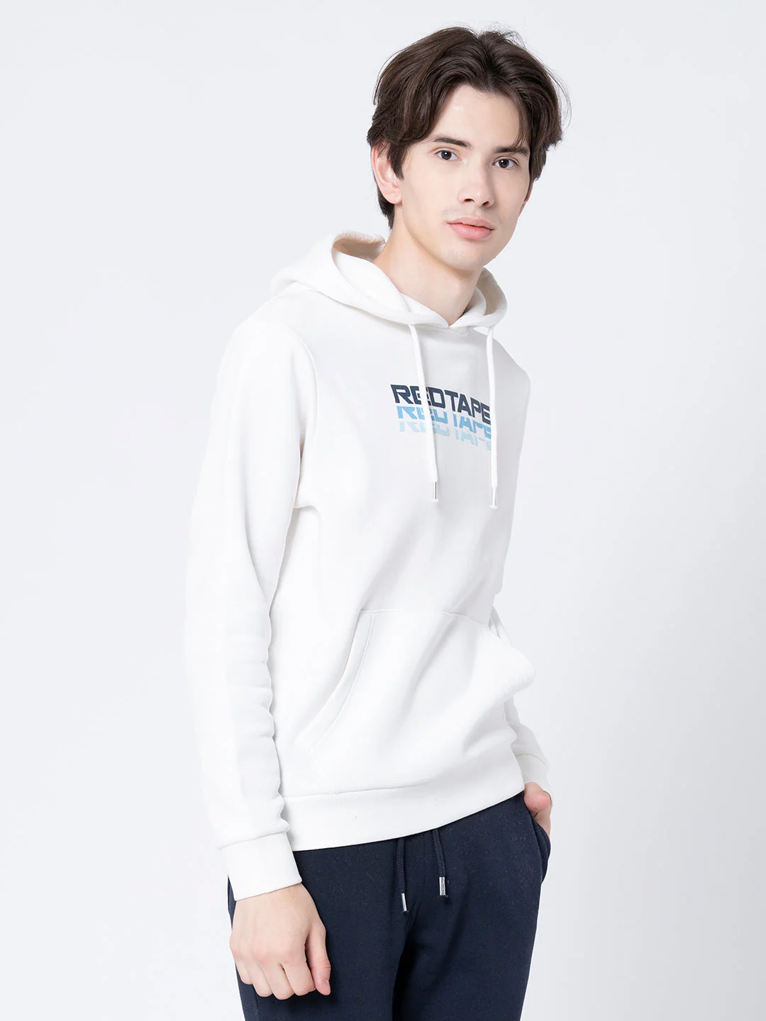 Men's Off White Hooded Sweatshirt - Image 6