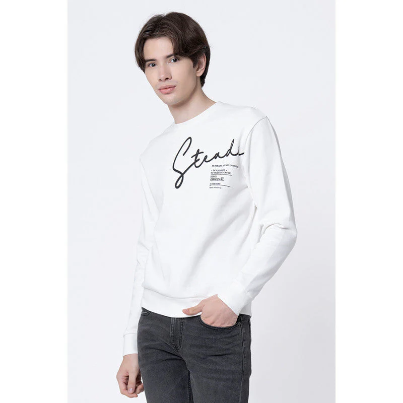 Men's Off White Printed Sweatshirt - Image 2