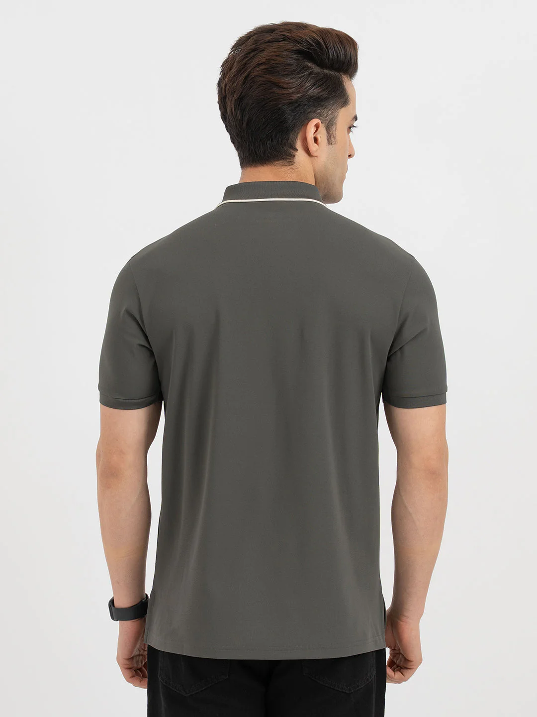 Men's Olive Polo T-Shirt - Image 3