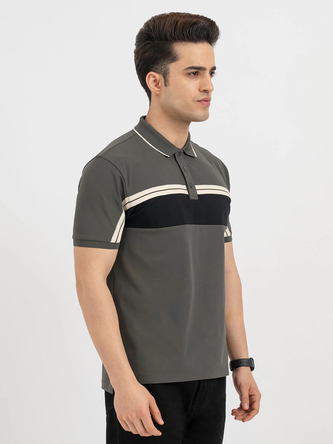 Men's Olive Polo T-Shirt - Image 6