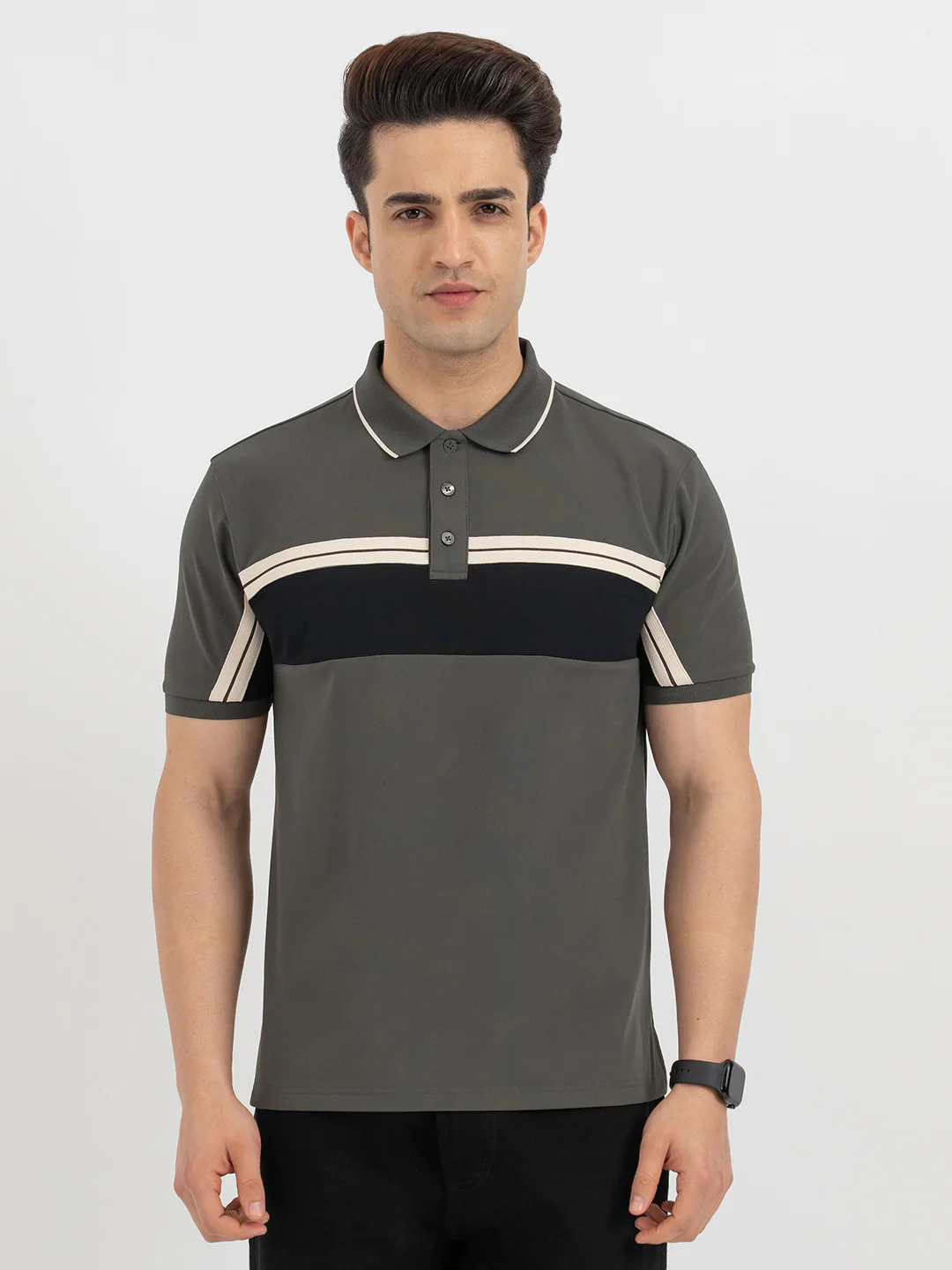 Men's Olive Polo T-Shirt - Image 7