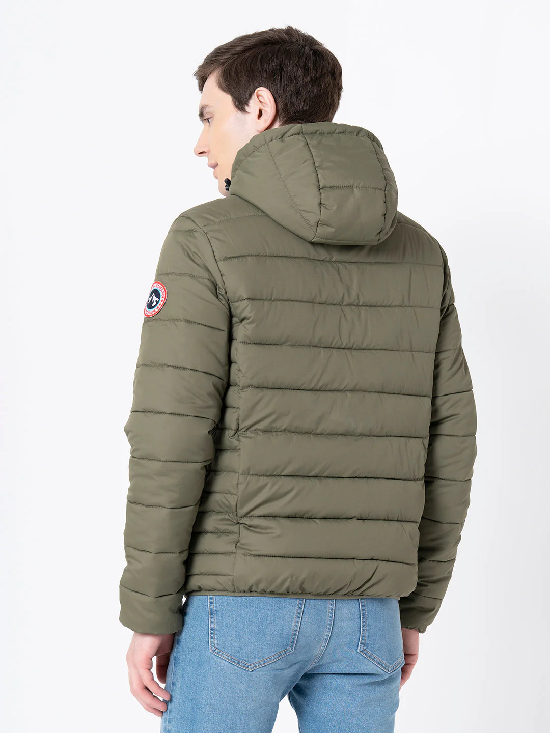 Men's Olive Solid Jacket - Image 3