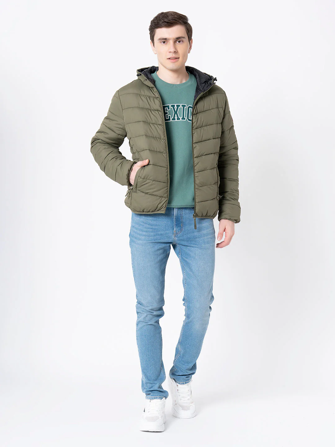 Men's Olive Solid Jacket - Image 5