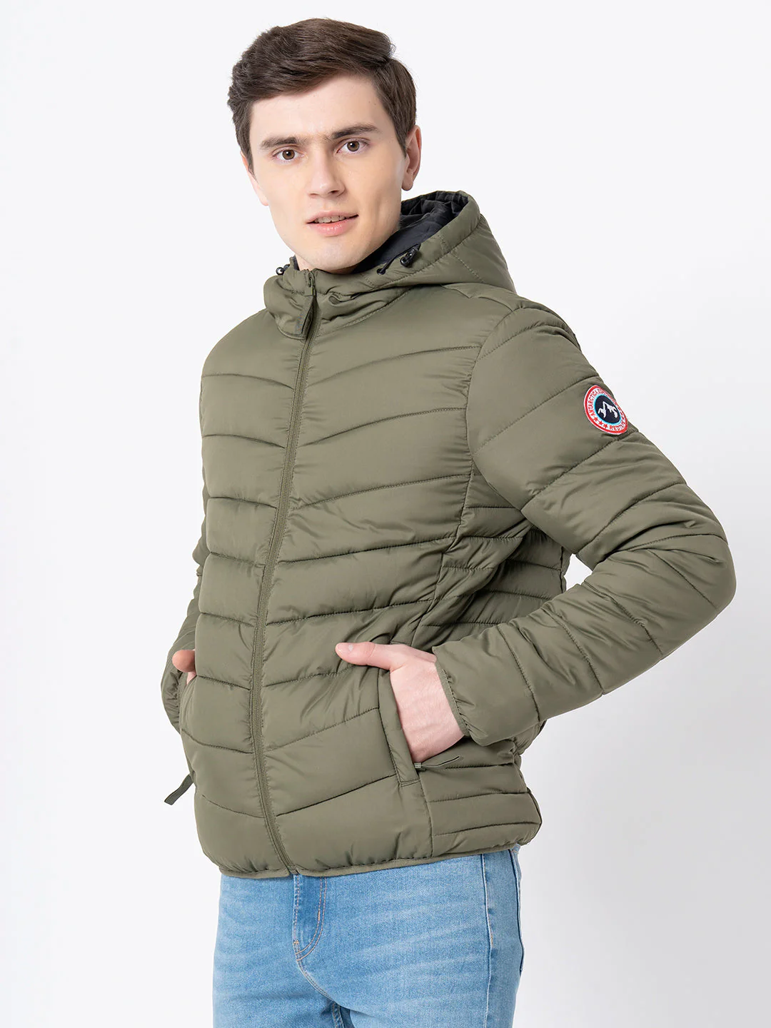 Men's Olive Solid Jacket - Image 6
