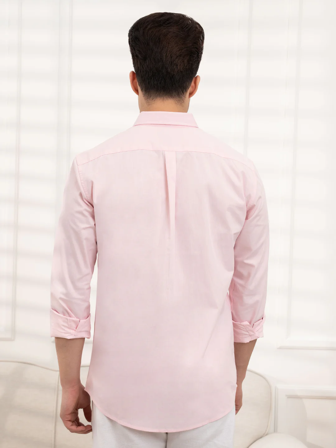 Menâ€™s Pink Poplin Shirt | Smooth Cotton Sophistication - Image 5