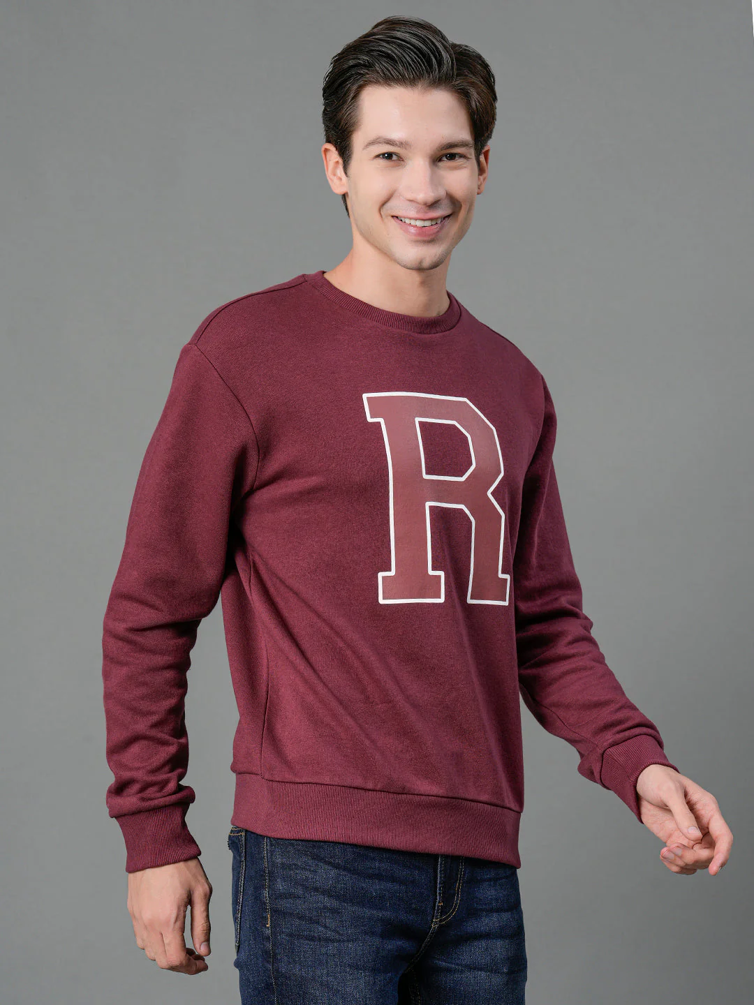 Men's Plum Graphic Print Sweatshirt - Image 3