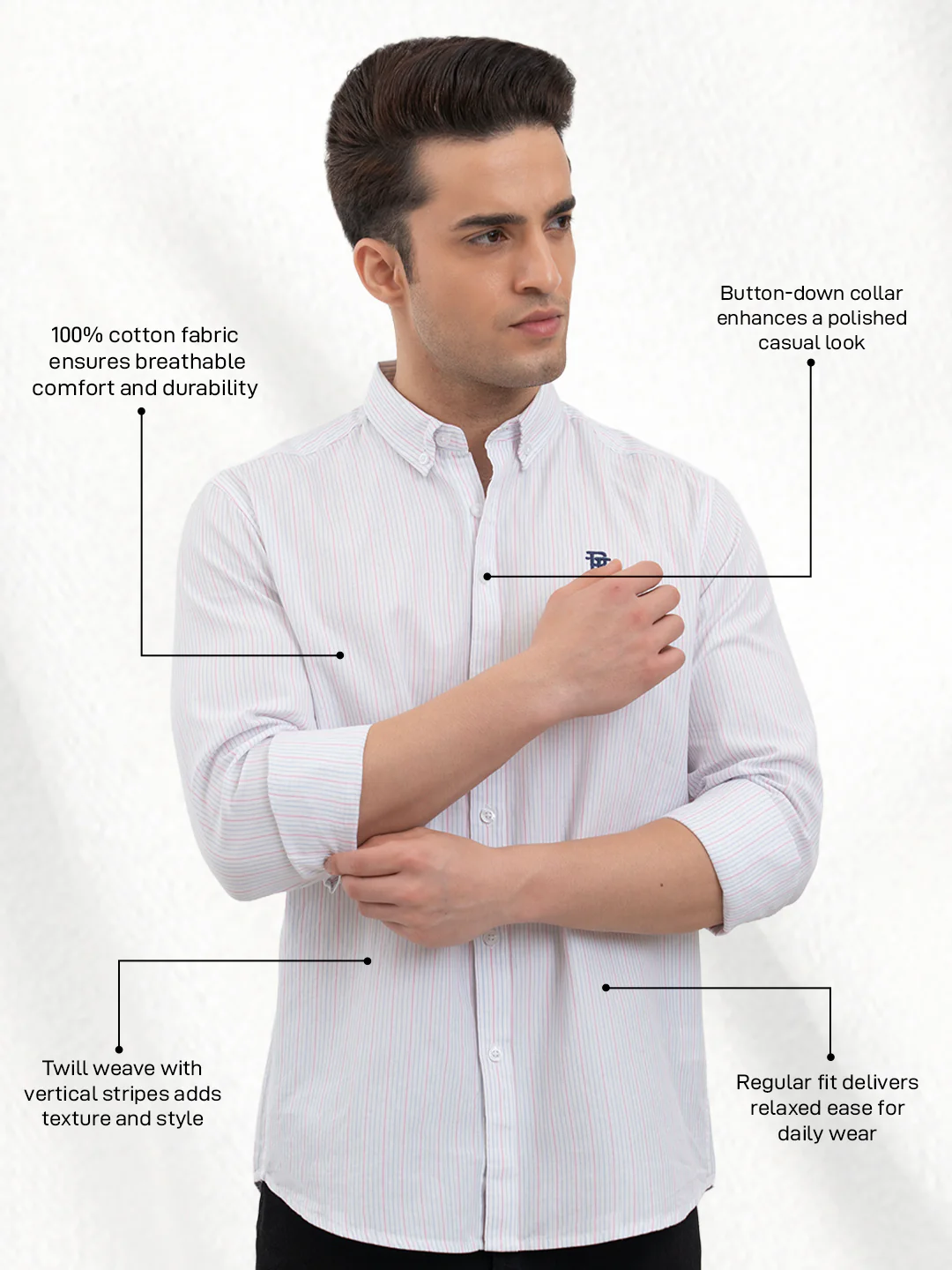 Menâ€™s Premium Cotton Shirt for Stylish Everyday Refined Look - Image 2
