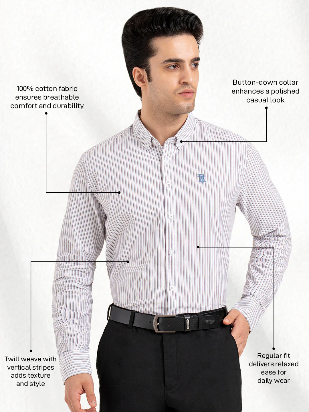 Menâ€™s Premium Cotton Shirt for Stylish Everyday Refined Look - Image 2