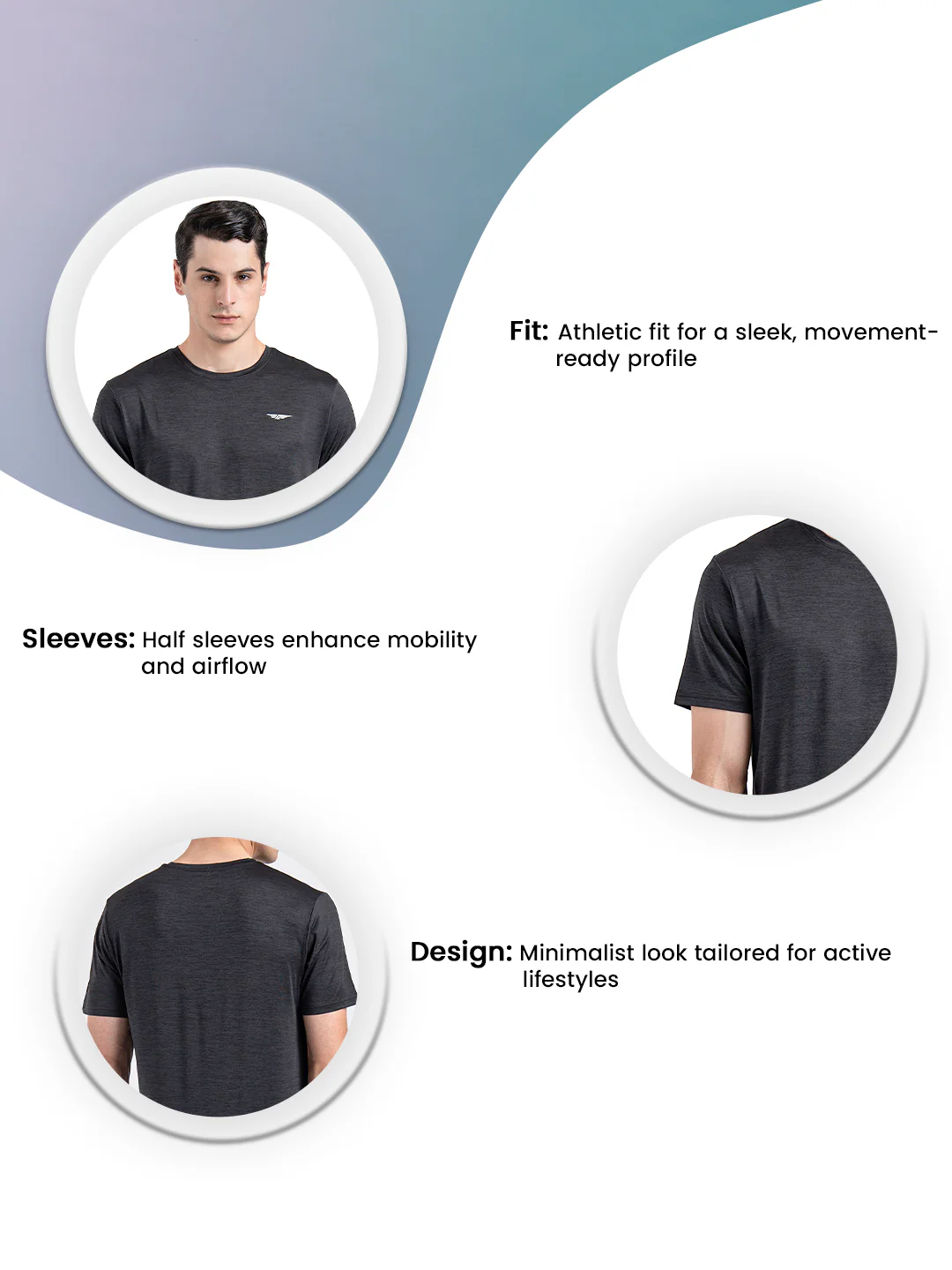 Men's Round Neck Activewear T-Shirt - Image 3