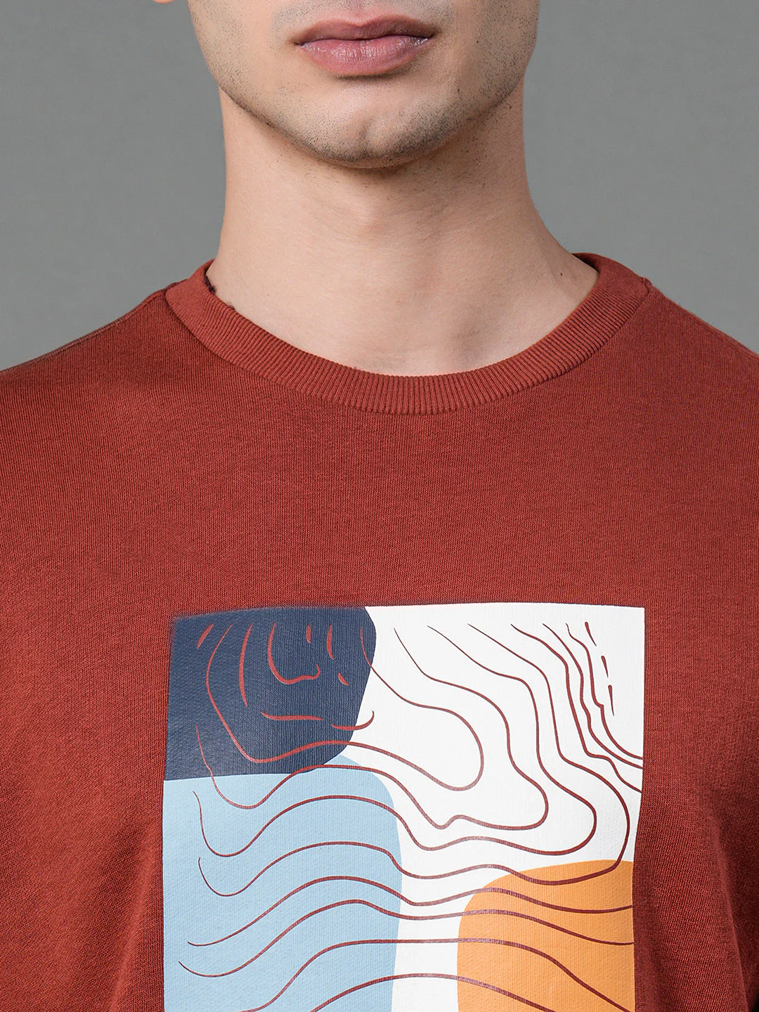 Men's Rust Graphic Print Sweatshirt - Image 4