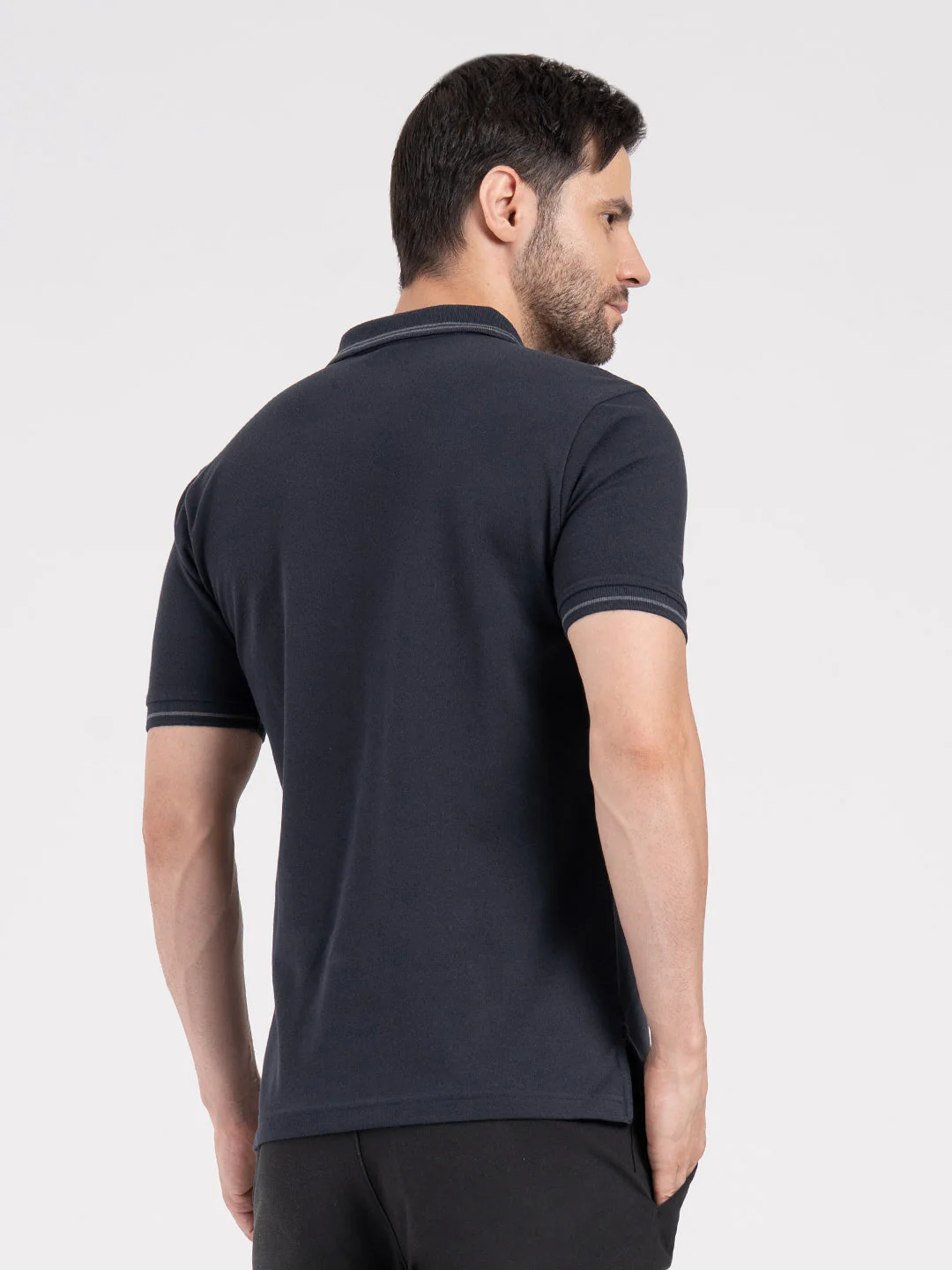 Mens Single Tone Tipping Polo T-Shirt - Image 5