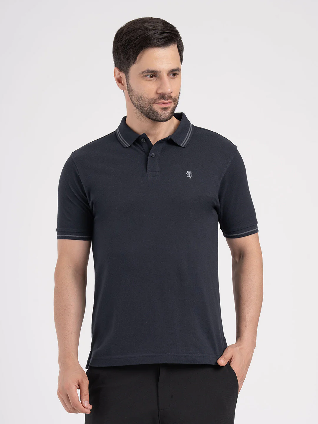 Mens Single Tone Tipping Polo T-Shirt - Image 6