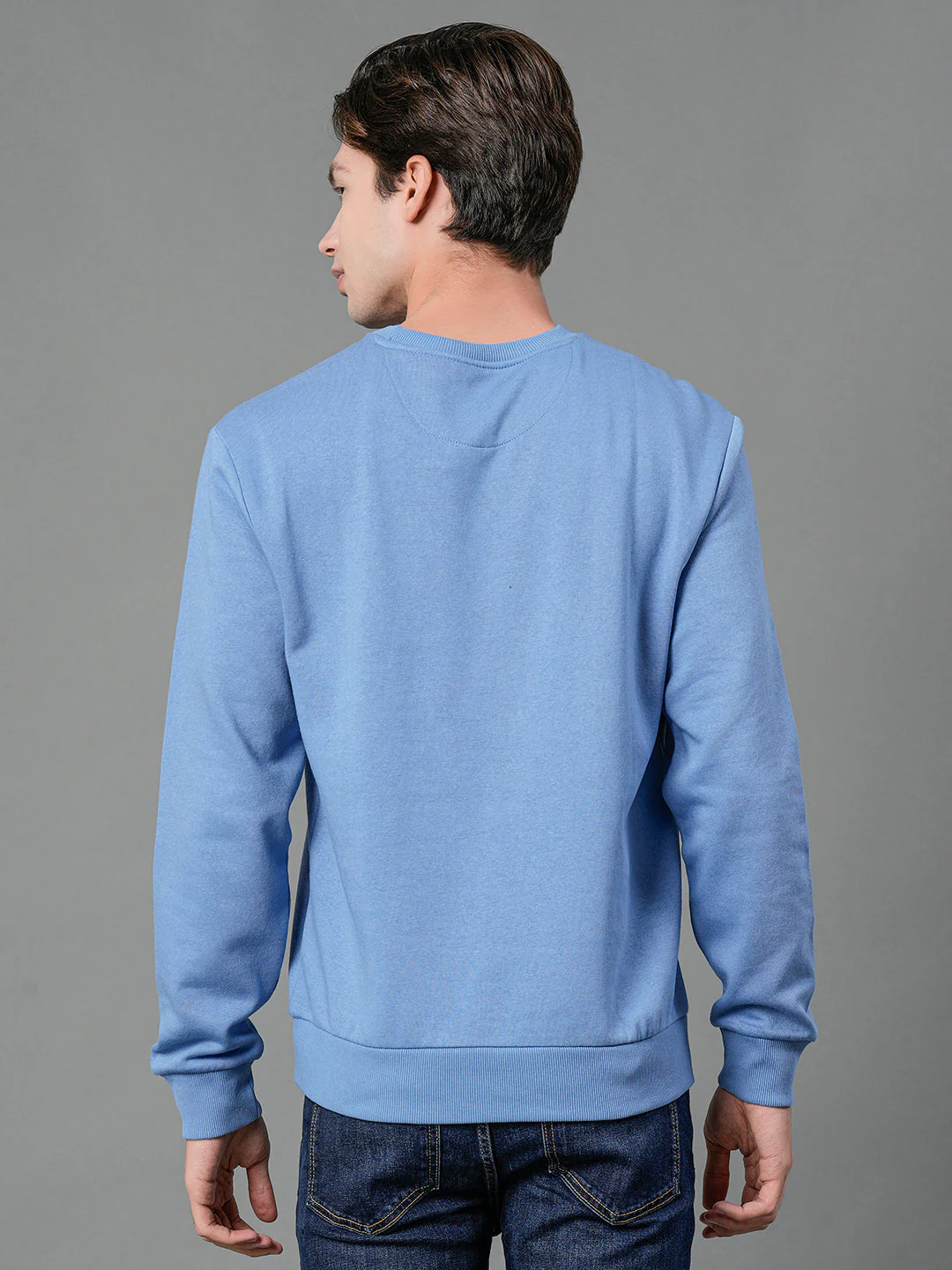 Men's Slate Blue Graphic Print Sweatshirt - Image 3