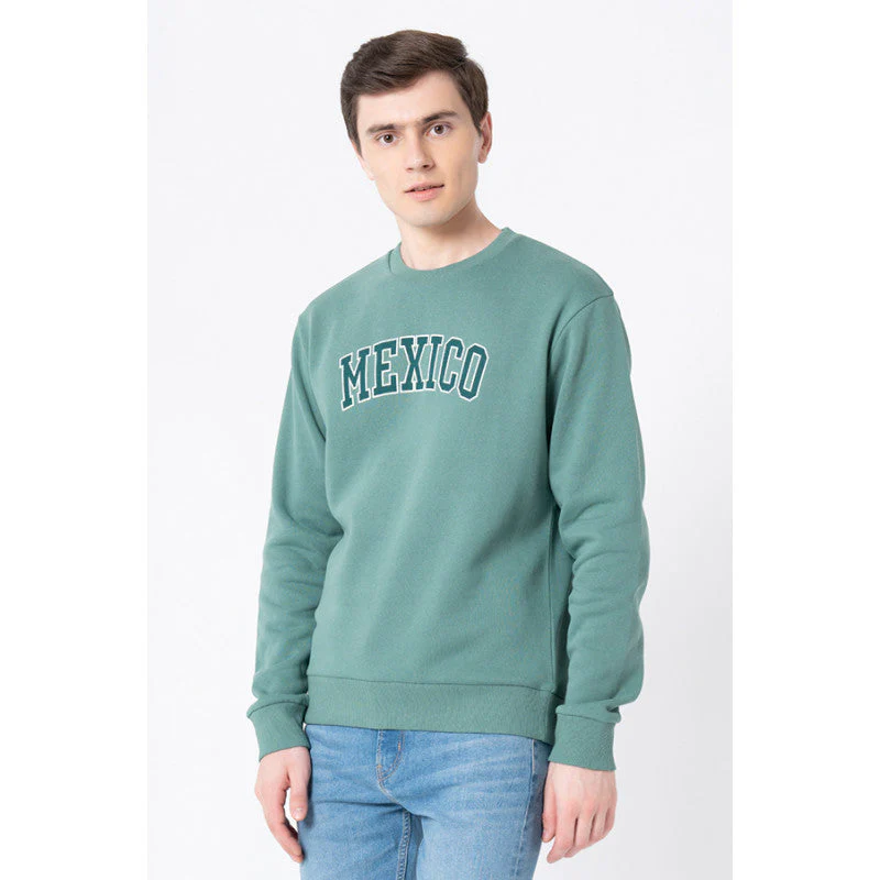 Men's Slate Green Graphic Print Sweatshirt - Image 2