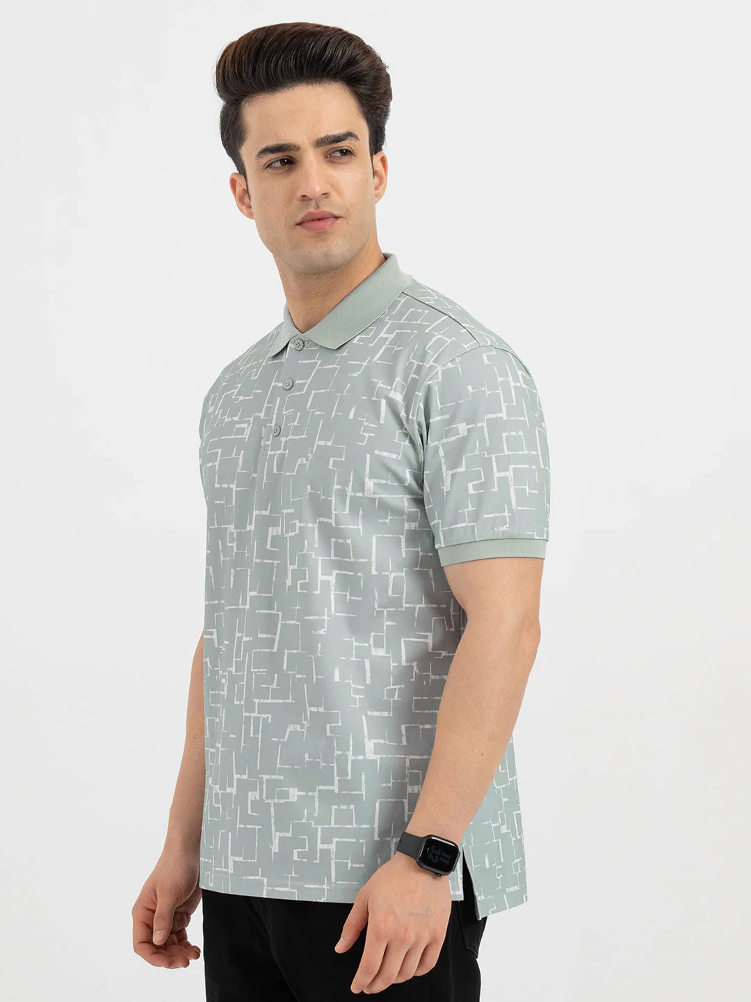 Men's Slate Green Polo T-Shirt - Image 2