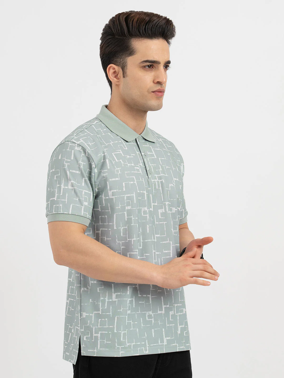 Men's Slate Green Polo T-Shirt - Image 6