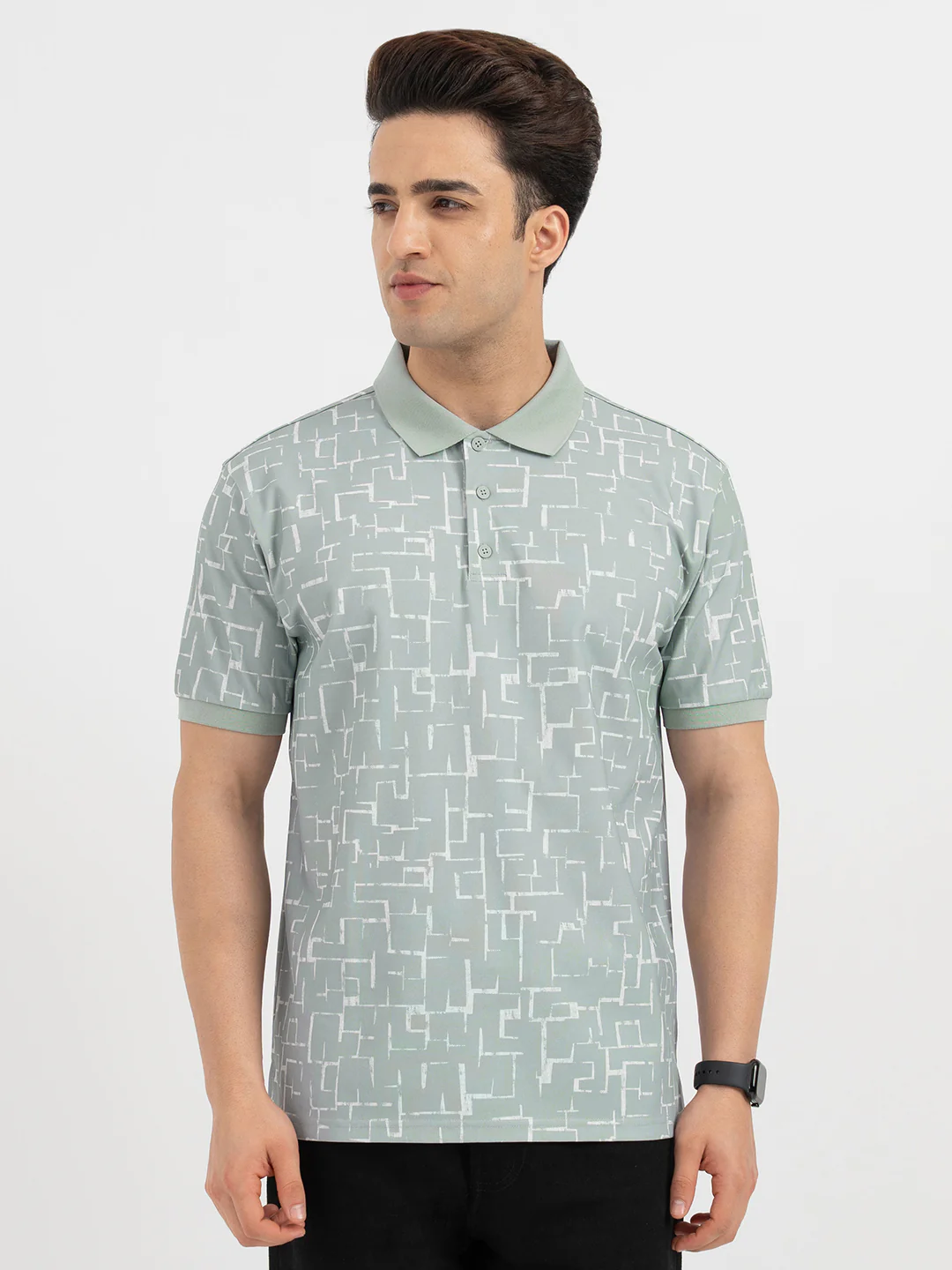 Men's Slate Green Polo T-Shirt - Image 7