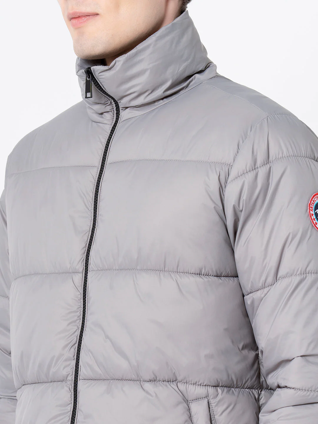 Men's Slate Grey Solid Jacket - Image 4