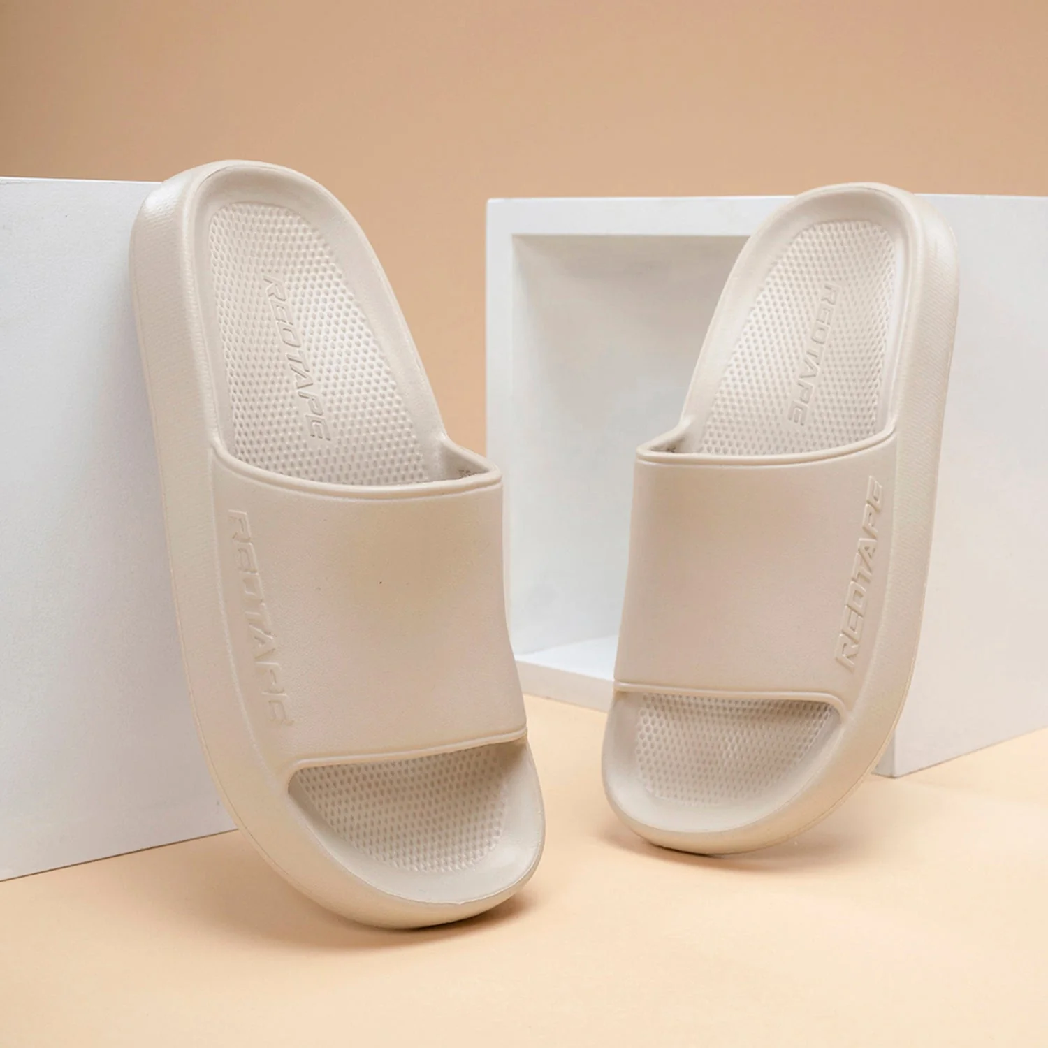 Mens Sliders in Beige | Casual Pool Sliders - Image 6