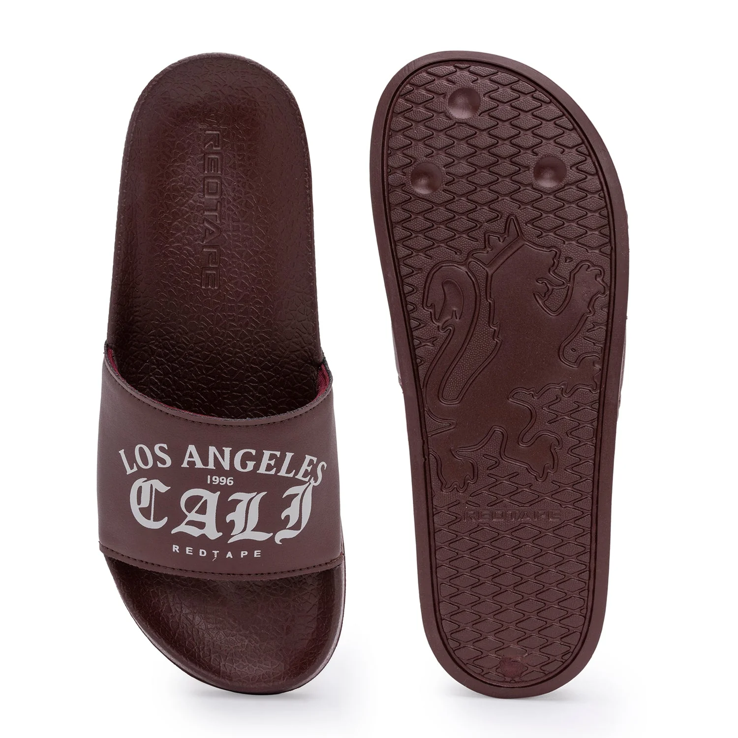 Mens Sliders in Burgundy | Casual Pool Sliders - Image 5