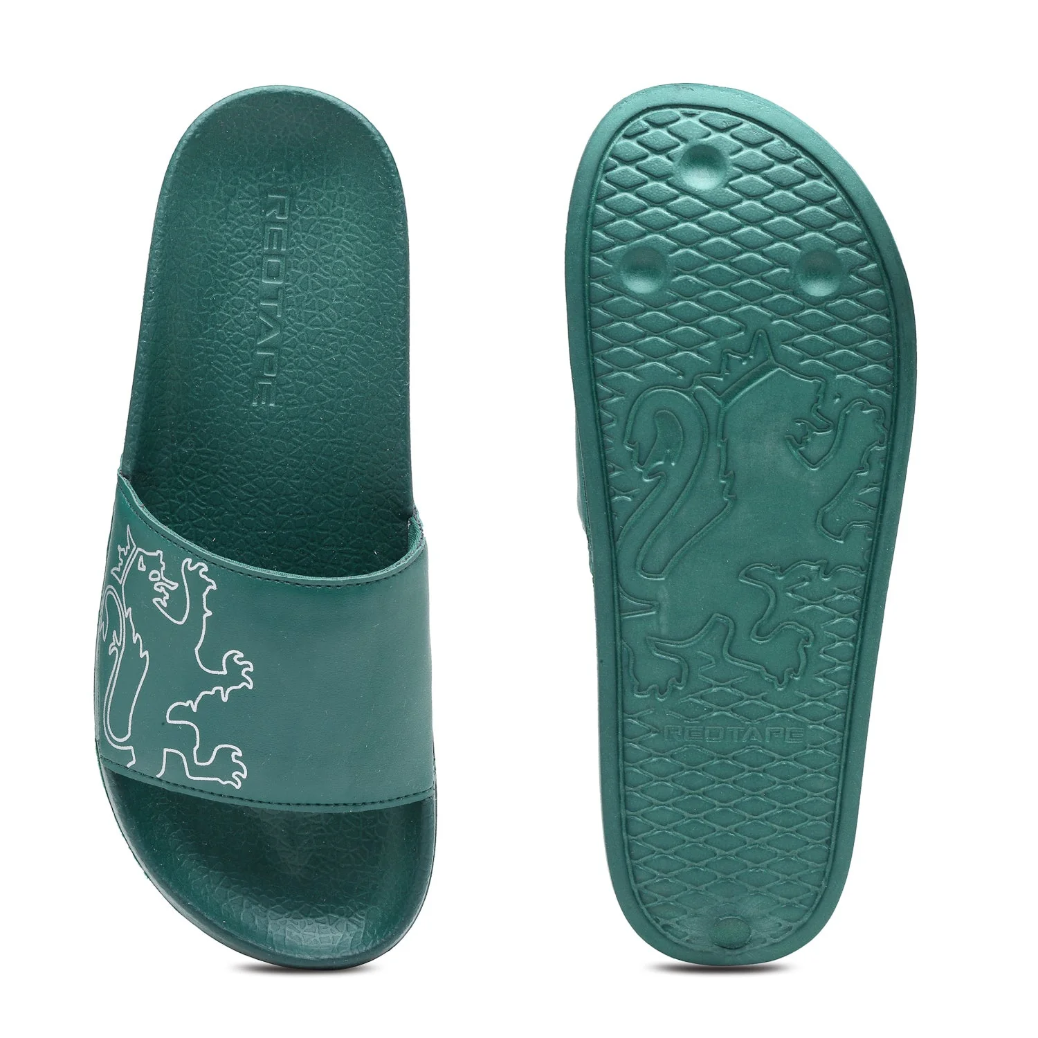 Mens Sliders in Dark Green | Casual Pool Sliders - Image 5