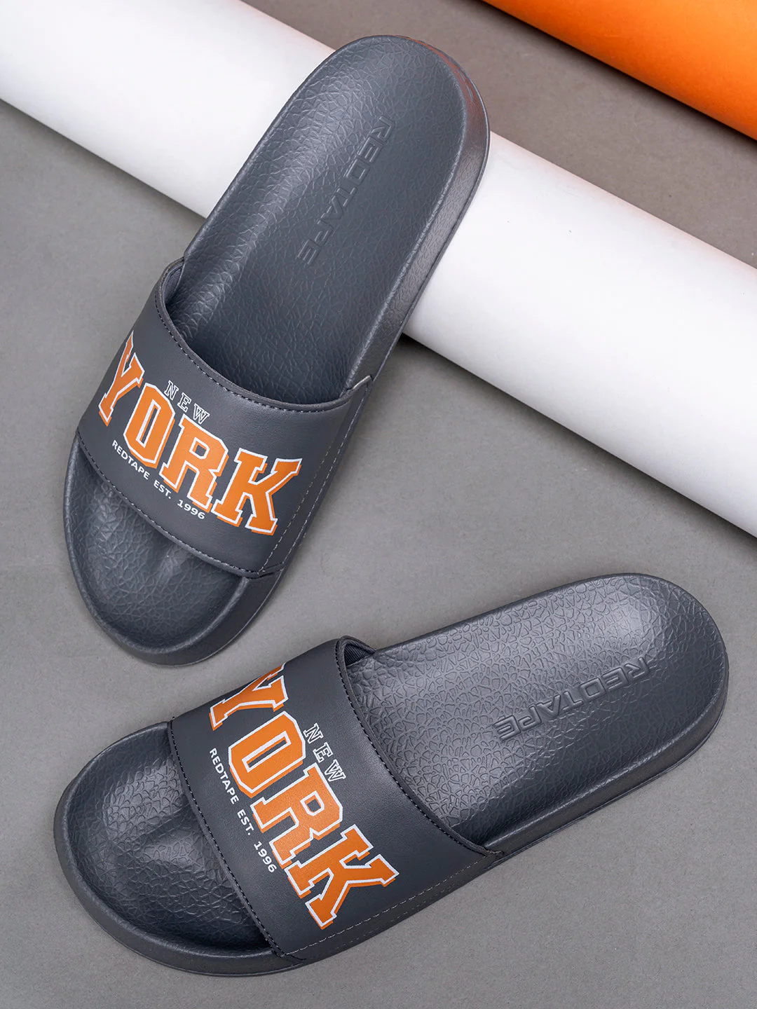 Mens Sliders in Dark Grey | Casual Pool Sliders - Image 6