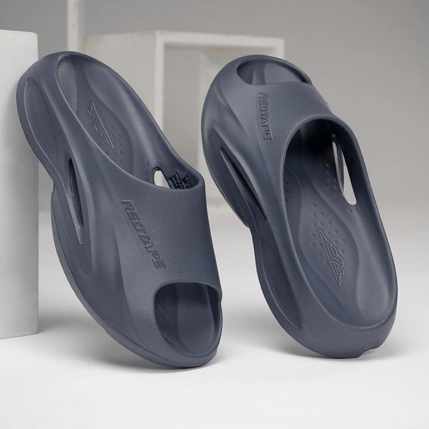 Mens Sliders in Stone Blue | Casual Pool Sliders - Image 6