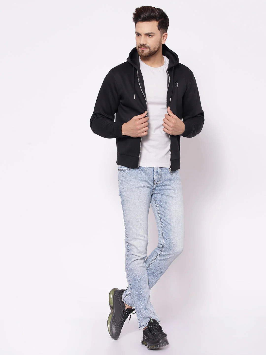 Men's Solid Black Hoodies - Image 4