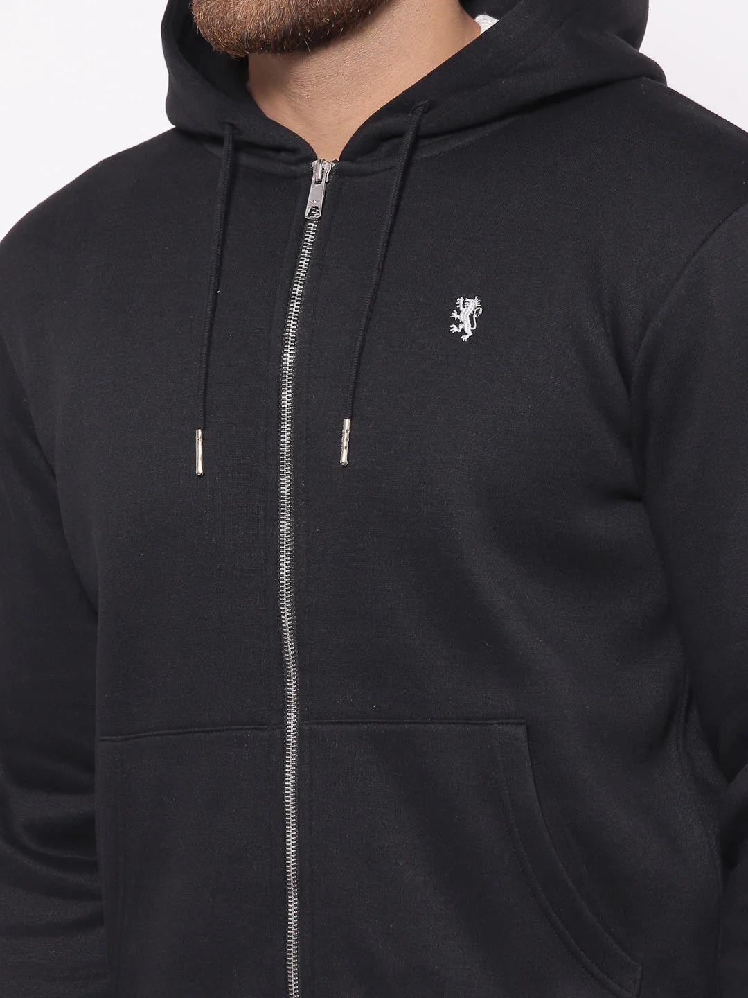 Men's Solid Black Hoodies - Image 5
