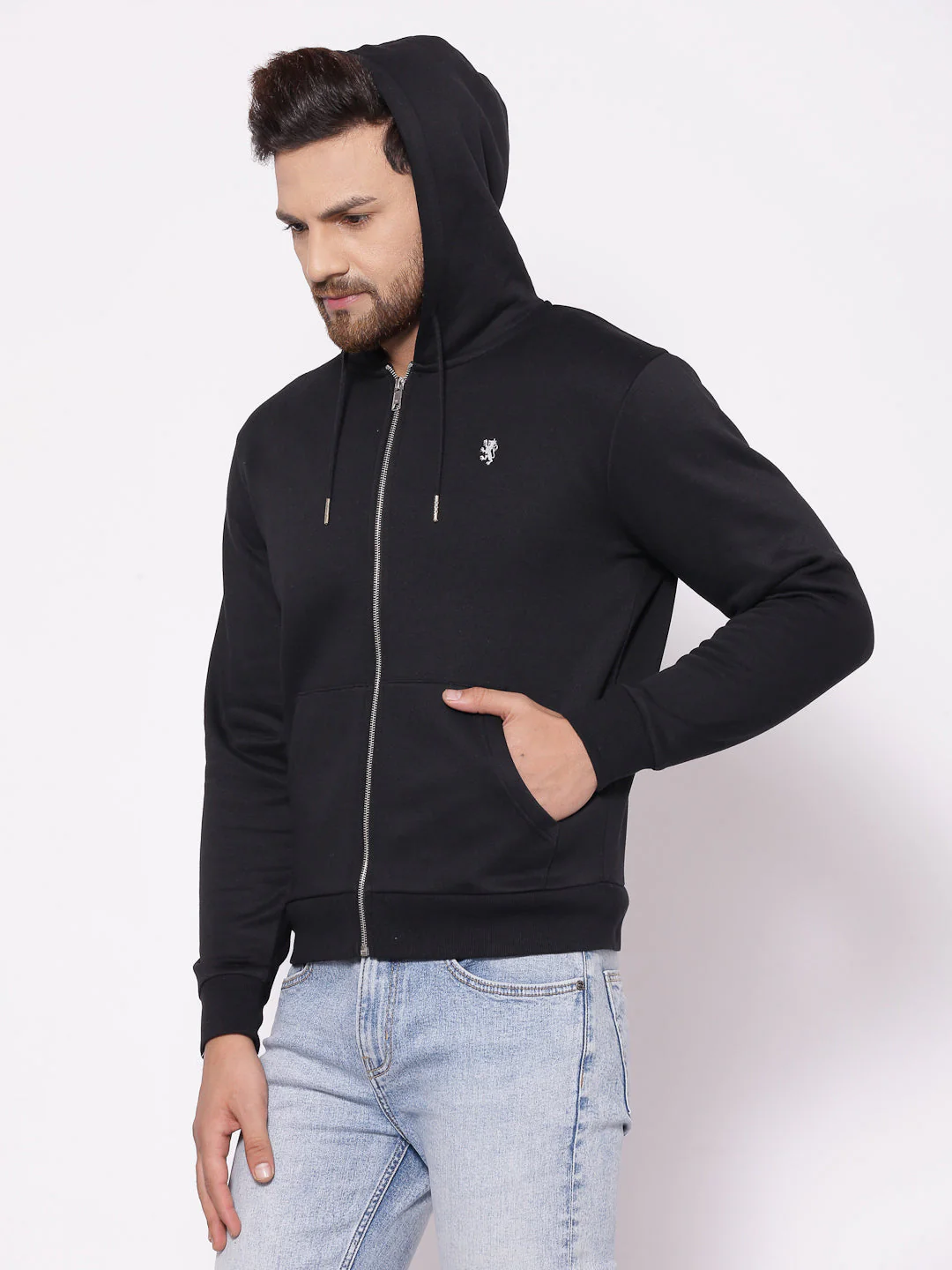 Men's Solid Black Hoodies - Image 6