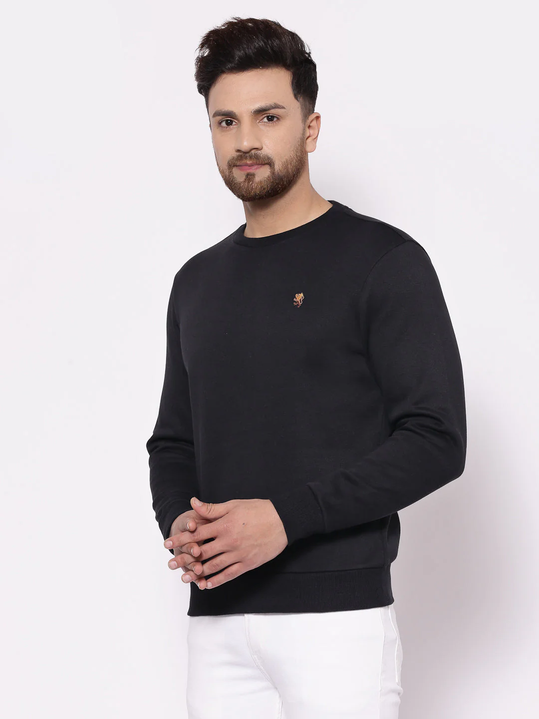 Men's Solid Black Sweatshirt - Image 2