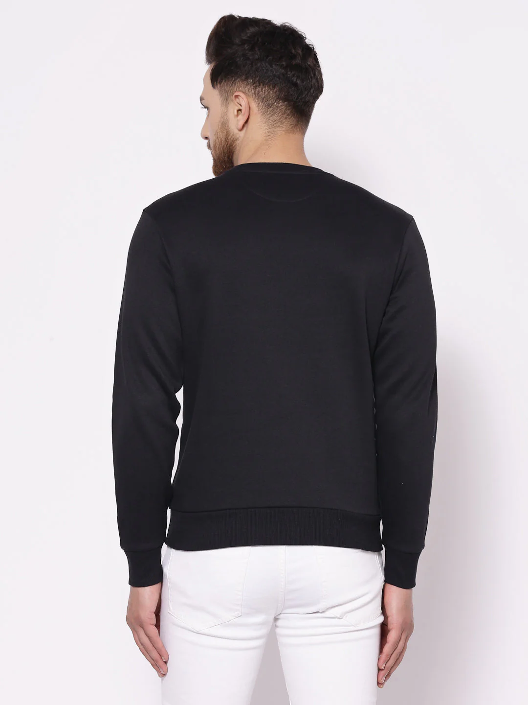 Men's Solid Black Sweatshirt - Image 3