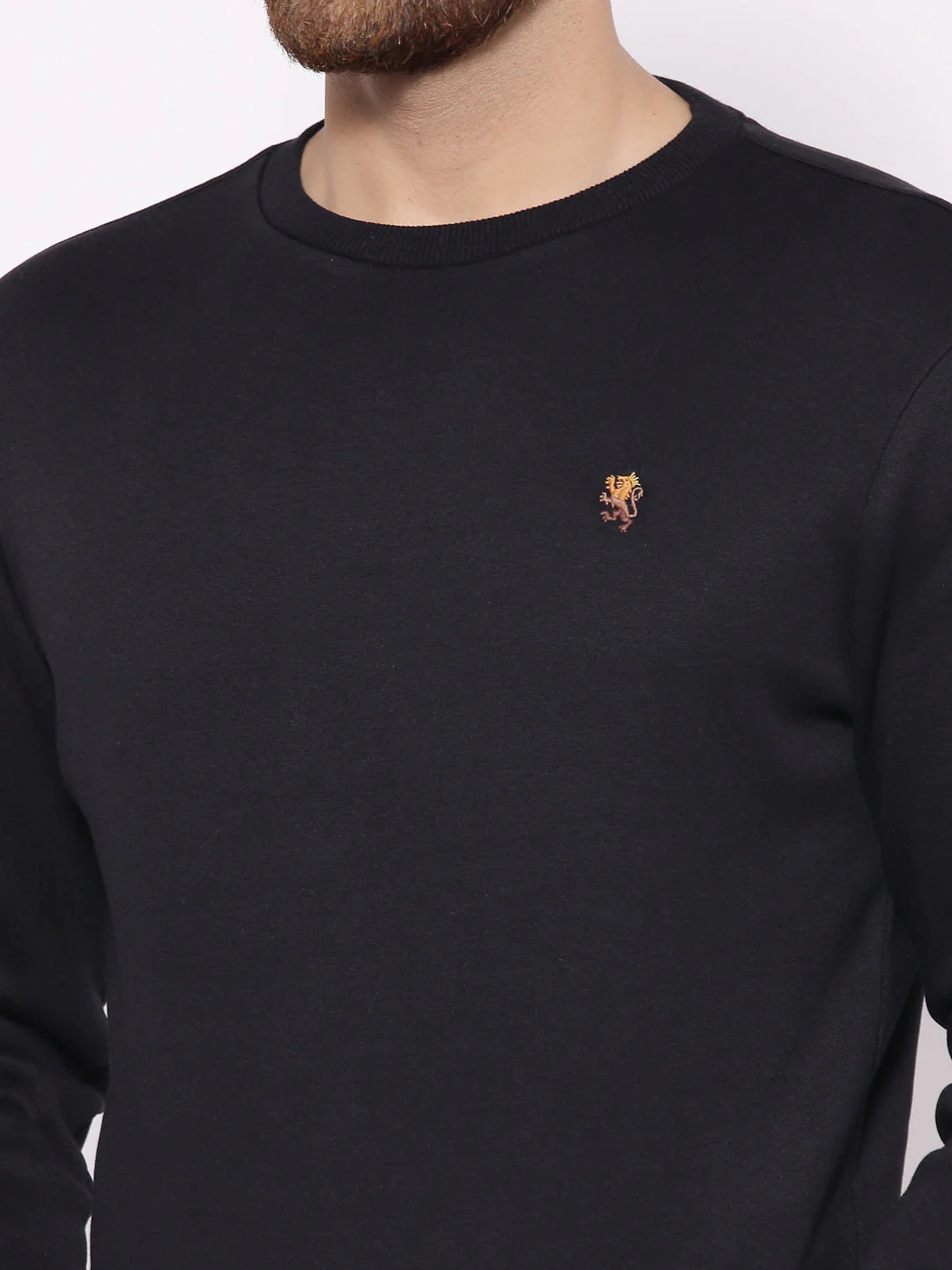Men's Solid Black Sweatshirt - Image 5