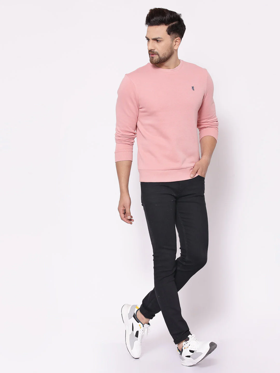 Men's Solid Coral Haze Sweatshirt - Image 4