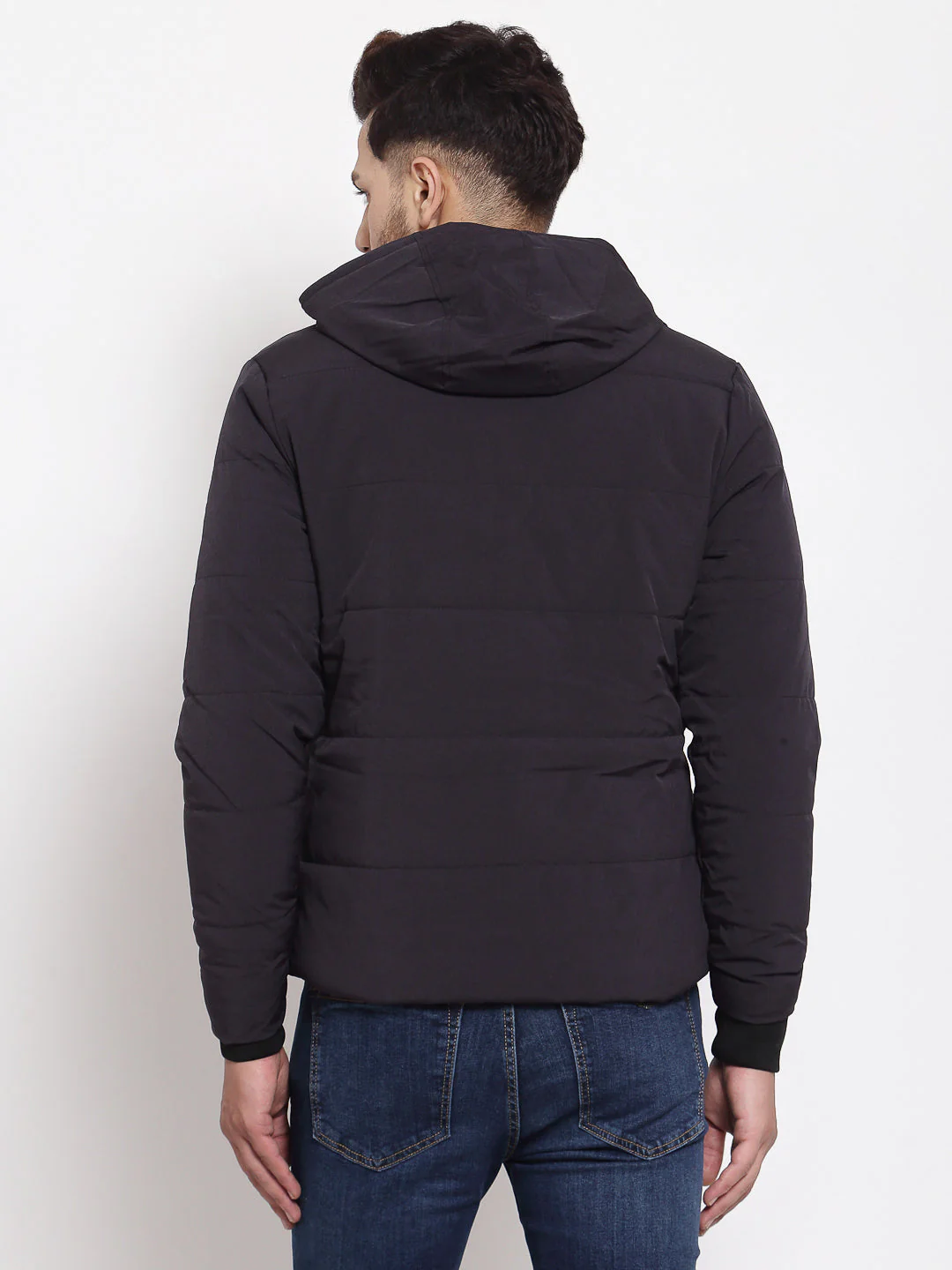 Men's Solid Dark Grey Jacket - Image 4