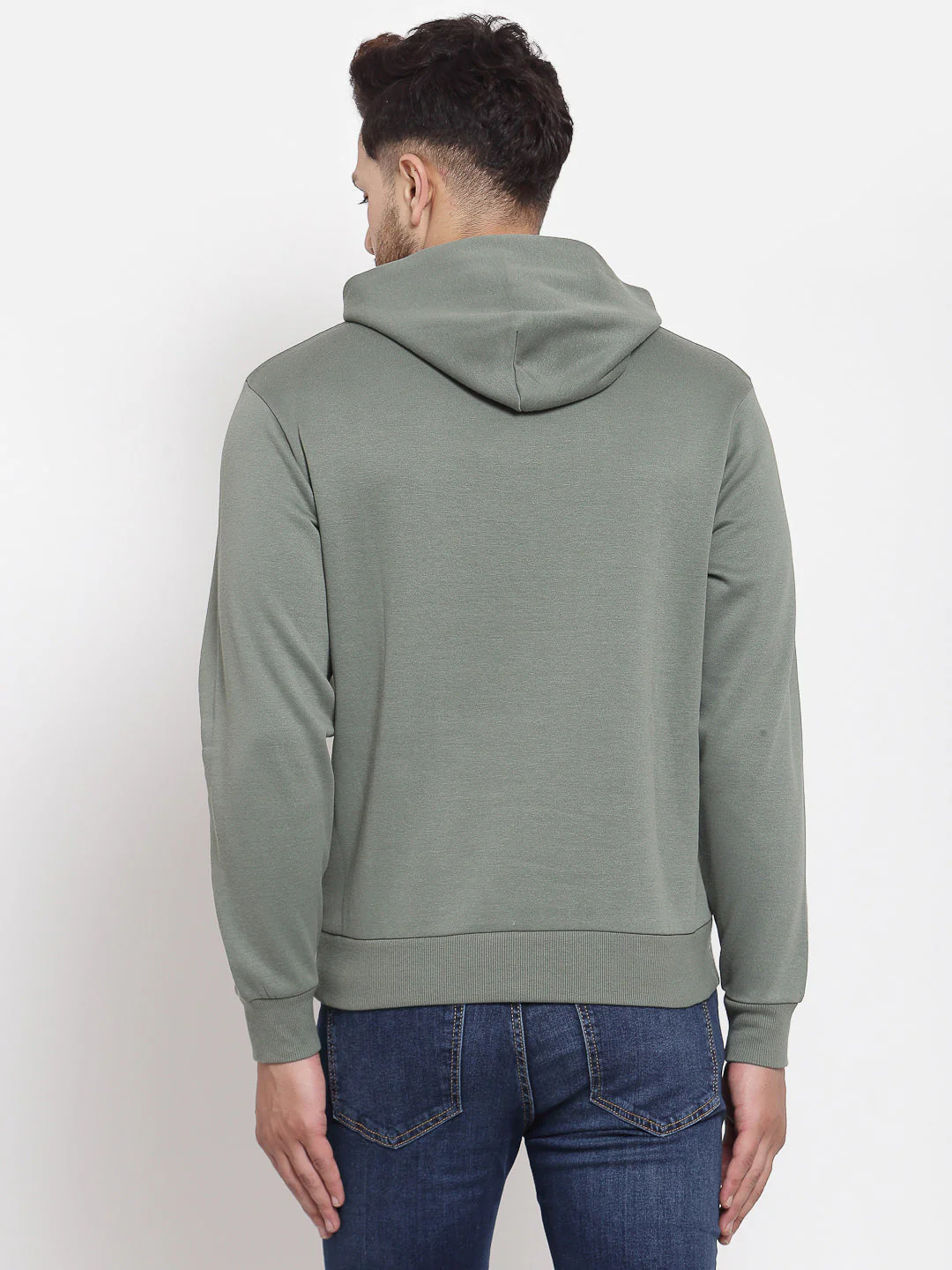 Men's Solid Olive Hoodie - Image 4