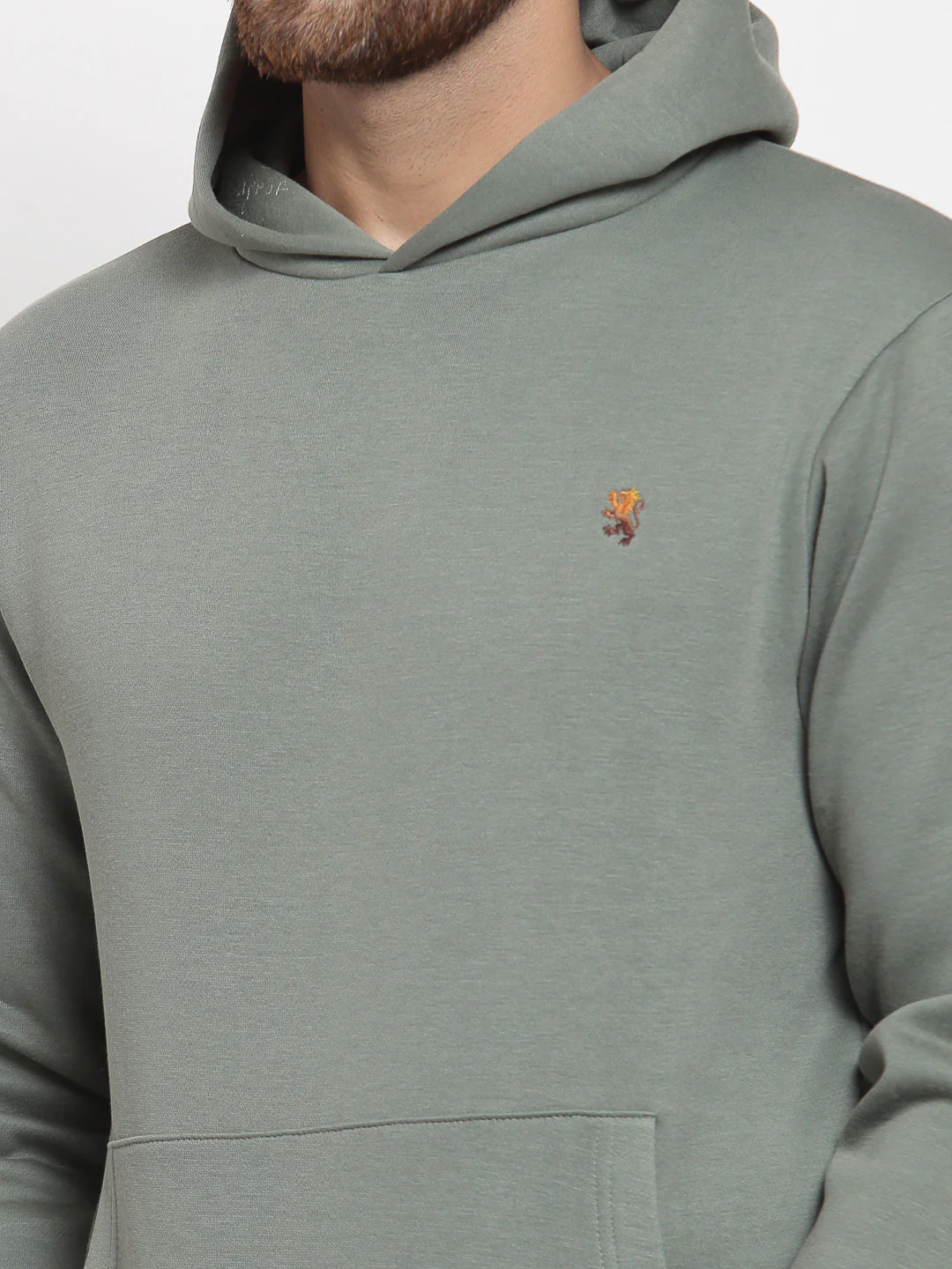 Men's Solid Olive Hoodie - Image 6