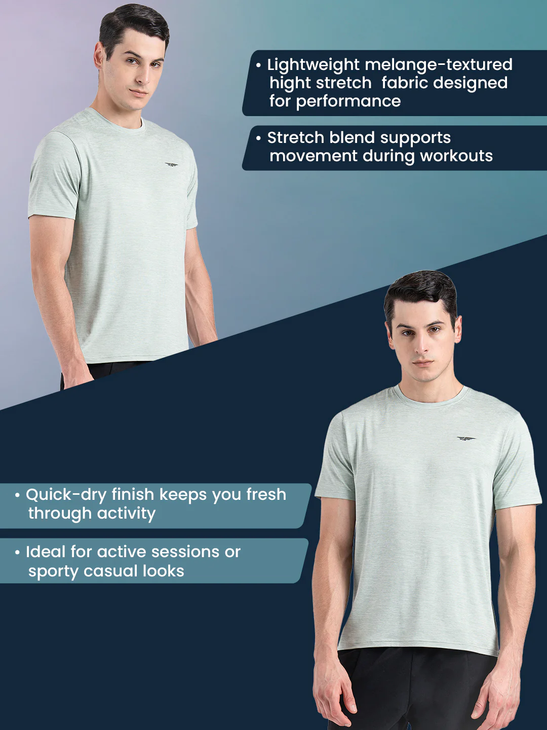 Men's Solid Round Neck T-Shirt - Image 2